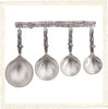 Pewter Measuring Cups on Pewter Strip